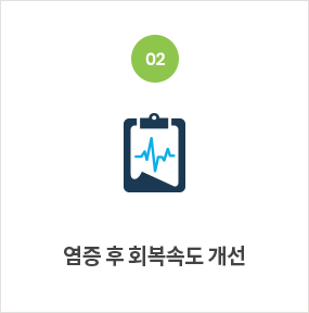 염증 후 회복속도 개선