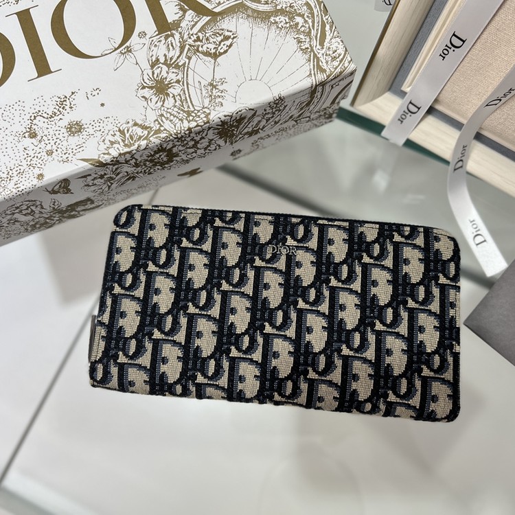디올 오블리크 지퍼 장지갑
