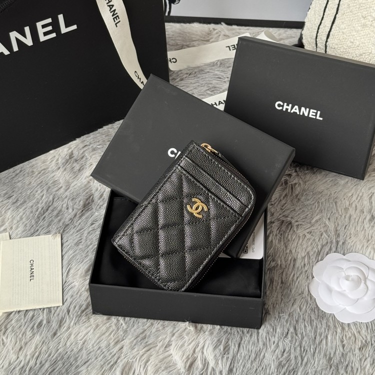 샤넬 클래식 지퍼 카드 지갑 캐비어 AP1650