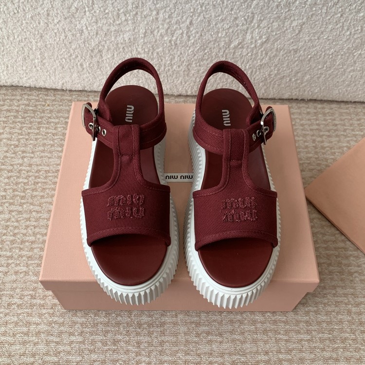 미우미우 데님 플랫폼 샌들