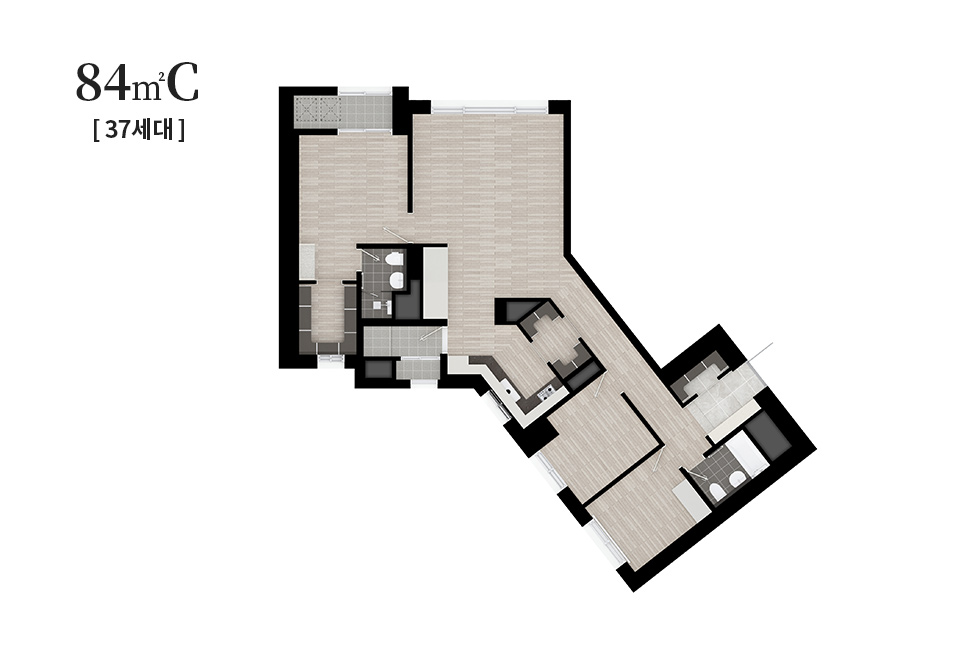 동래반도유보라 84c 타입 평면도 이미지