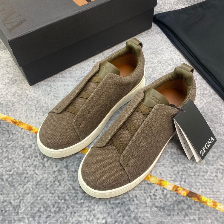 제냐 트리플 스티치 리넨 스니커즈