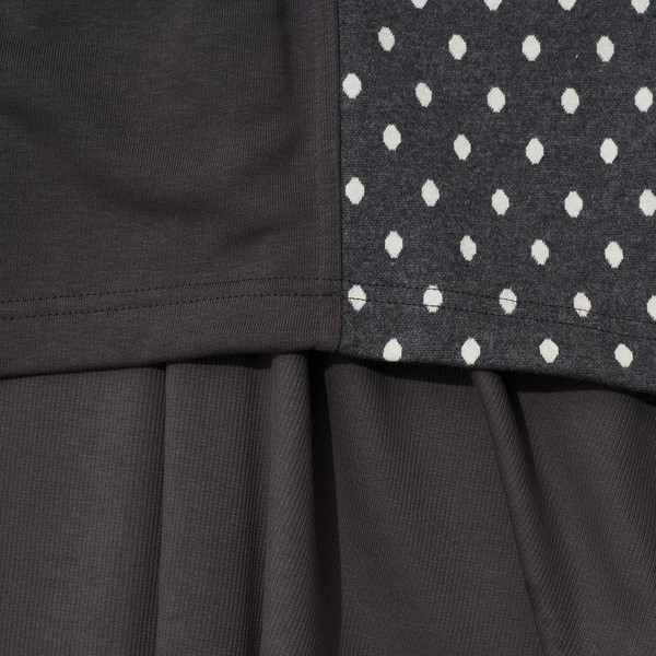 DOT MIXED MAXI SKIRT (CHARCOAL) : THE MUSEUM VISITOR