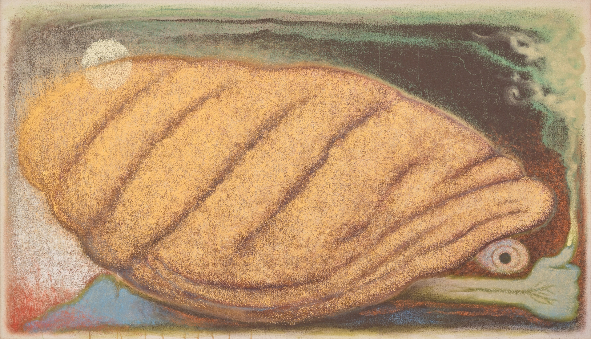 <div style="font-size:0.875em; margin-top:0.5rem;">  Silent Cipher, 2024, oil on canvas, 96.8x167.9cm </div>