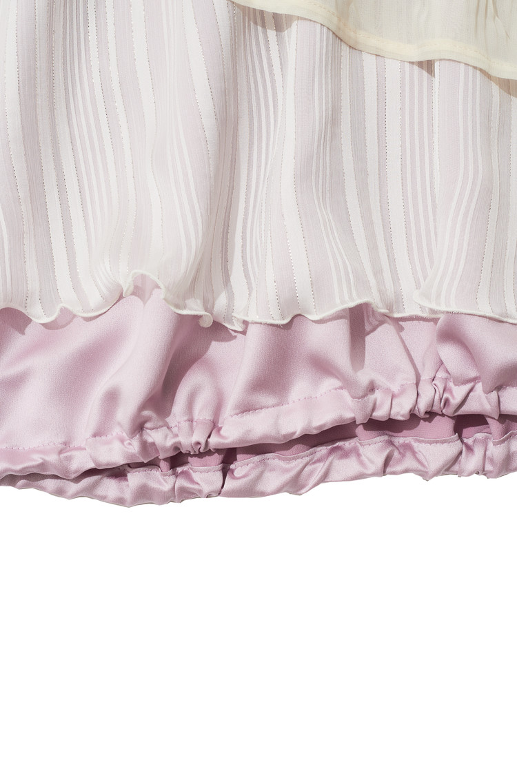 CHIFFON LAYERED BANDING SKIRT (PURPLE) : THE MUSEUM VISITOR