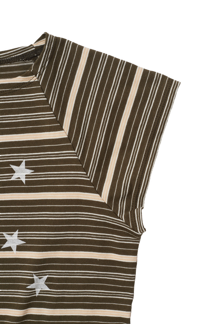 STRIPED STAR-PATTERNED T-SHIRT (KHAKI) : THE MUSEUM VISITOR