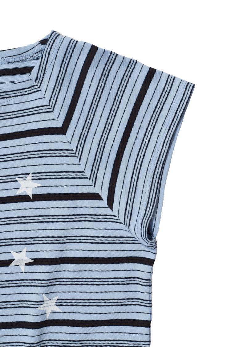 STRIPED STAR-PATTERNED T-SHIRT (SKY BLUE) : THE MUSEUM VISITOR