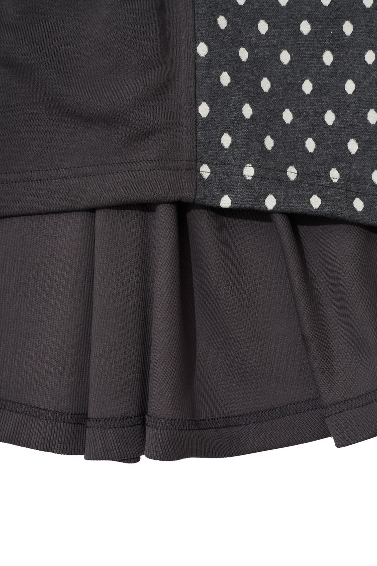 DOT MIXED MAXI SKIRT (CHARCOAL) : THE MUSEUM VISITOR