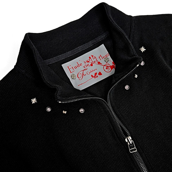 Defka western rivet layered sleeve zipup (black) : GAKIHARA