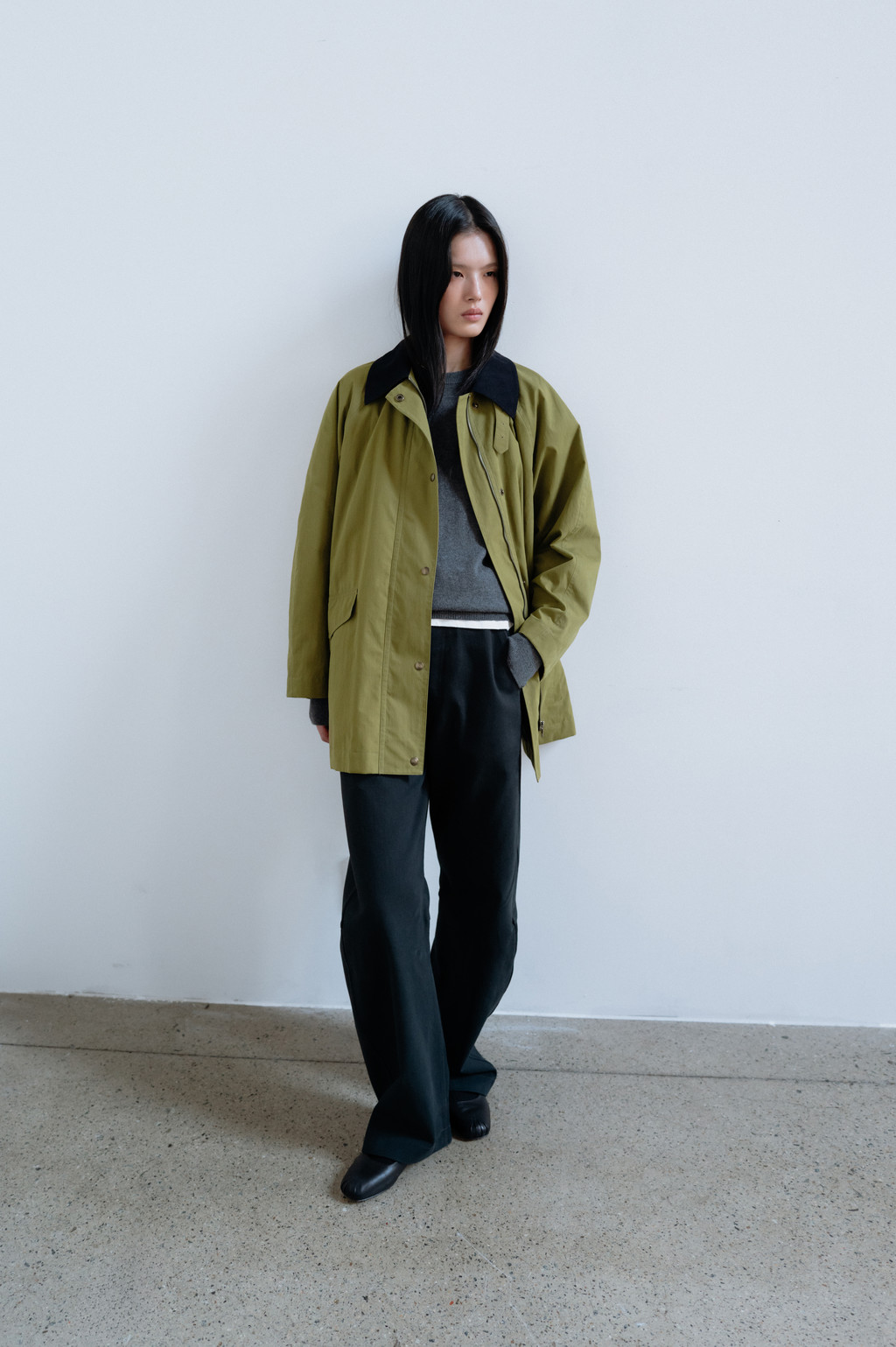 Cotton curve pants monoha 韓国　モノハ 모노하]Cotton curve pants (brown / ivory / black / navy / white)