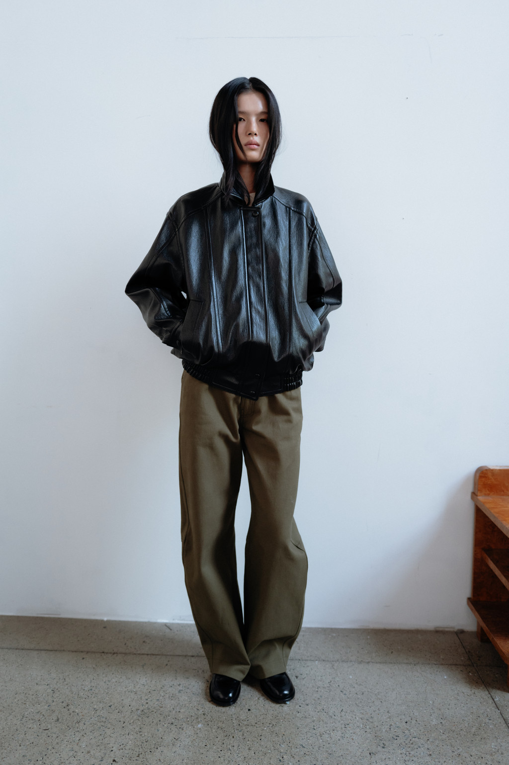 Cotton dying curve pants (khaki / blue gray) [2차 | blue