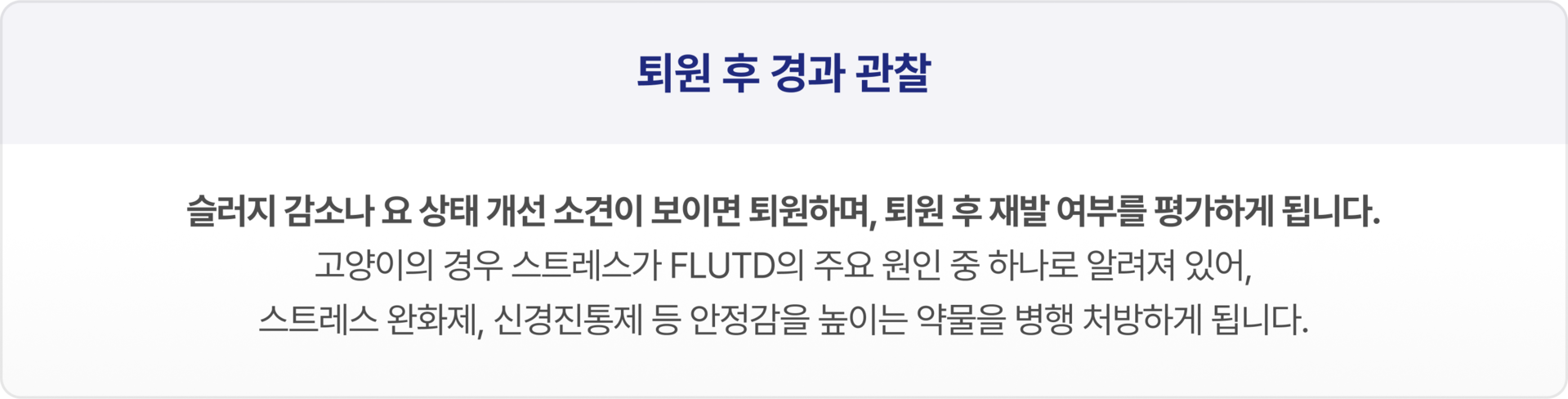 내과적 치료. 전신 상태가 비교적 안정적이고, 폐색이 일시적이거나 부분적인 경우 약물치료, 수액요법, 항생제 치료 등을 통해 염증을 가라앉히는 접근을 시도할 수 있습니다. 담낭 절제술, 총담관 세정술, 필요시 담도 제거술까지 포함될 수 있으며, 환자 상태에 따라 복합적으로 진행됩니다.