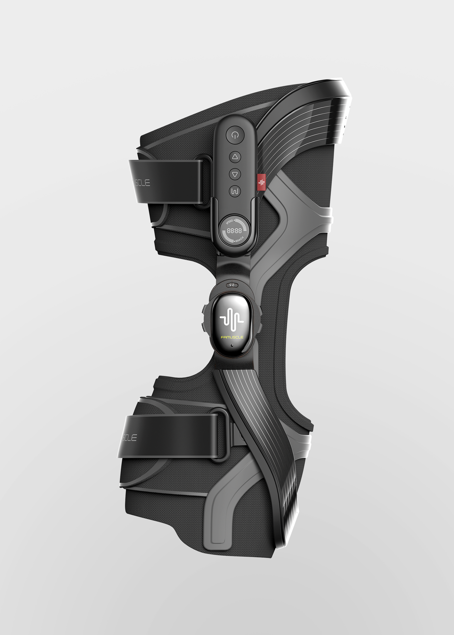 <br> <p style="text-align: left; color: #A4A4A4; font-size: 16px; line-height: 1;"> Trycam / 저주파 무릎 치료기 </p> <p style="text-align: left; color: #131313; font-size: 24px; line-height: 0.7;"> Knee Brace </p>