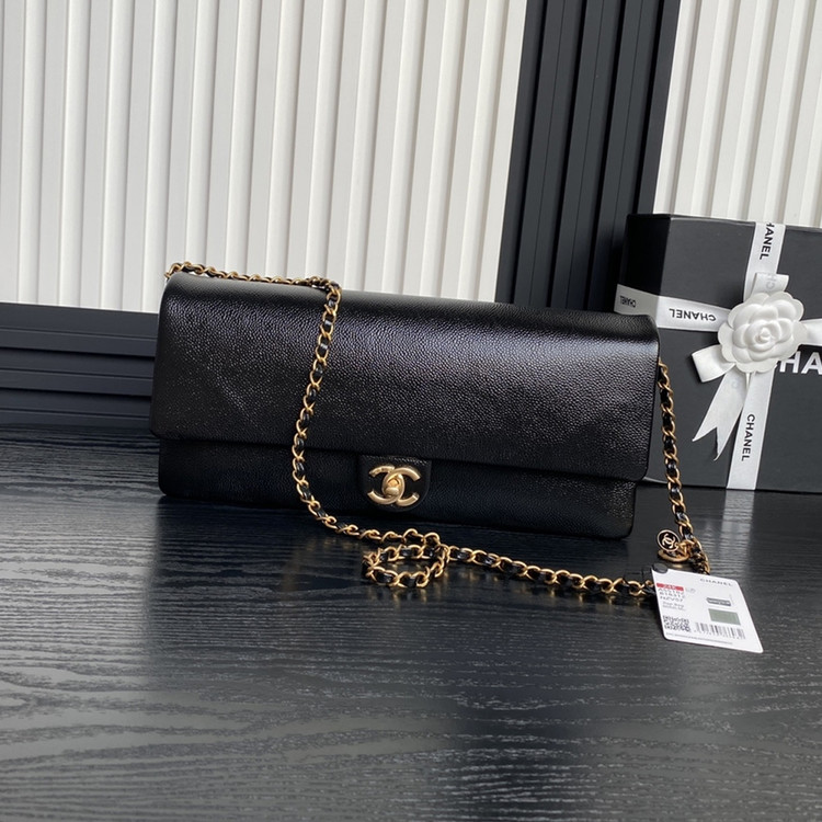 샤넬 맥시 클러치백 유광 그레인드 카프스킨 골드 32cm