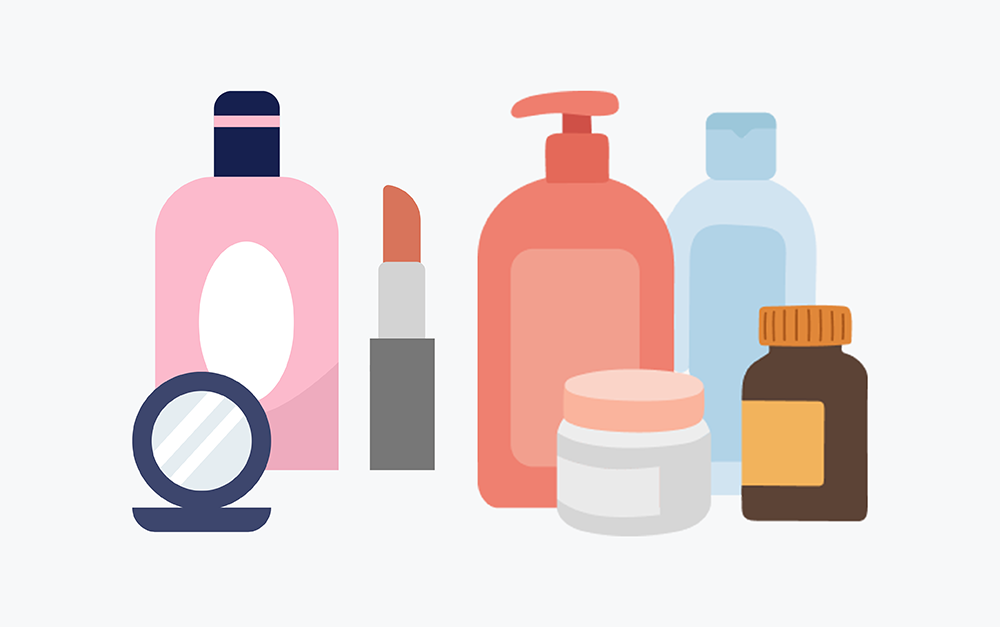 내용물이 남은 샴푸, 화장품 용기