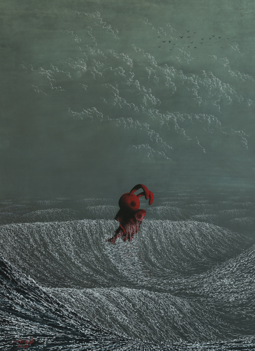 Maquerade_Pieta8/Acryic , Oilpastel on Canvas/70*100