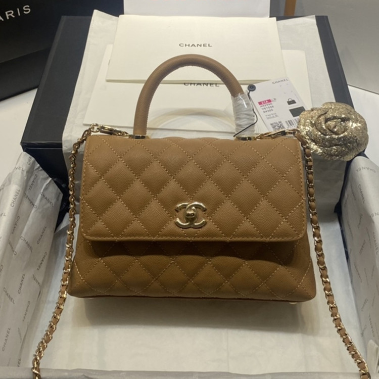 샤넬 24A COCO 탑 핸드 캐비어 백