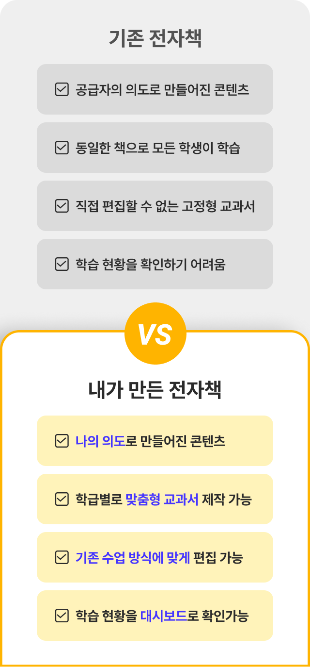 기존 디지털교과서와 내가 만든 디지털교과서 비교