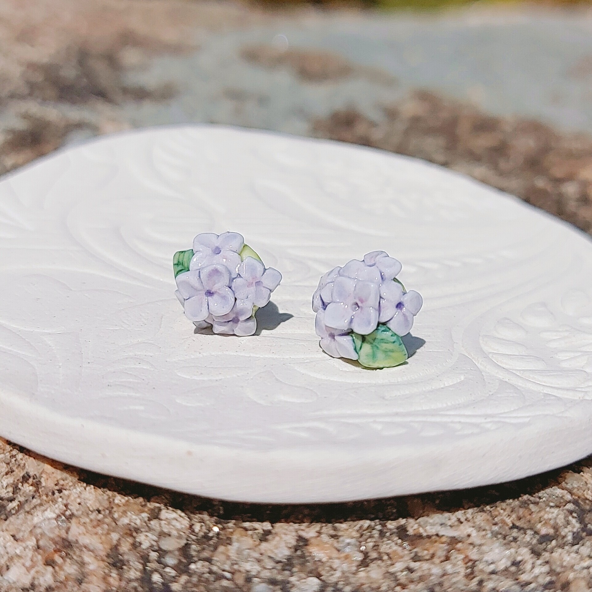 Ceramic Craft Hydrangea Earrings