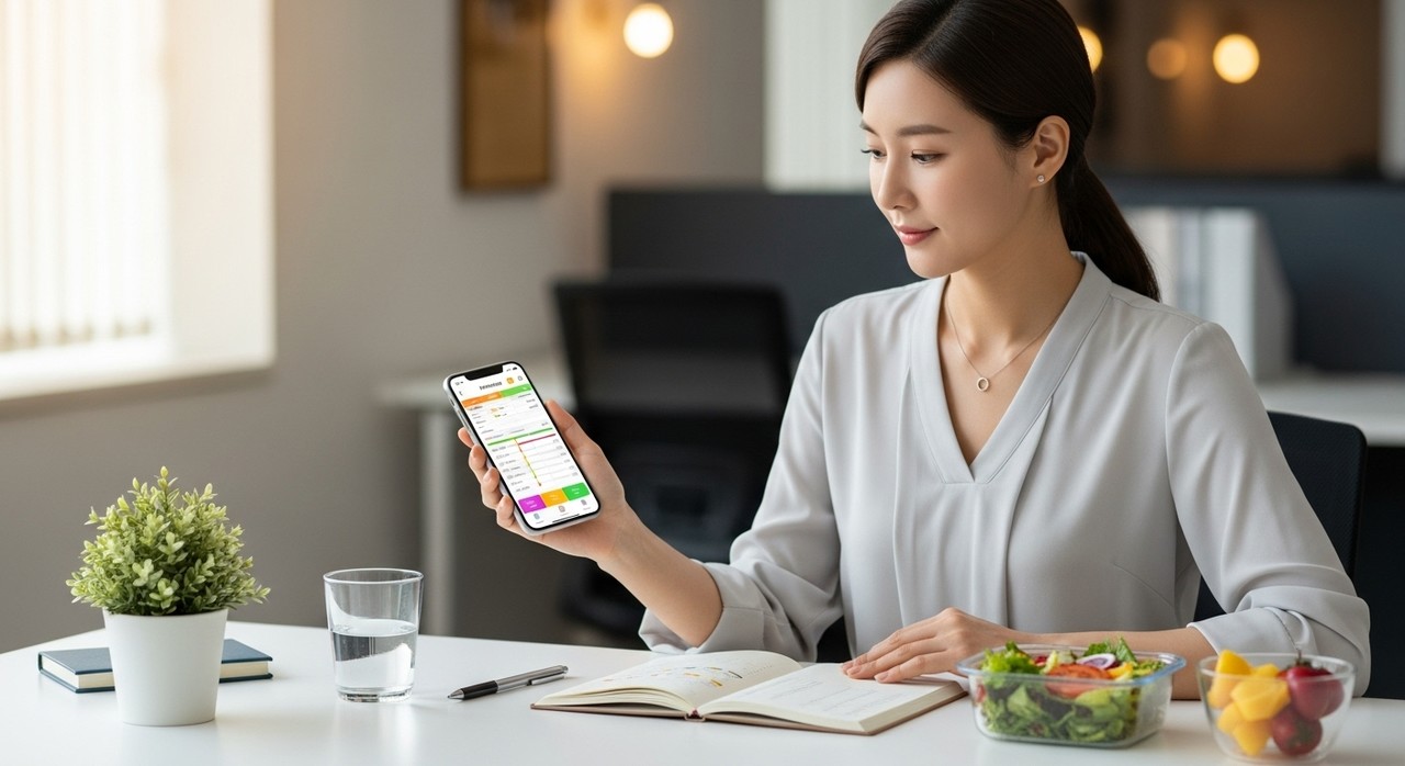 비타민한의원 스마트 솔루션 받고 있는 직장인