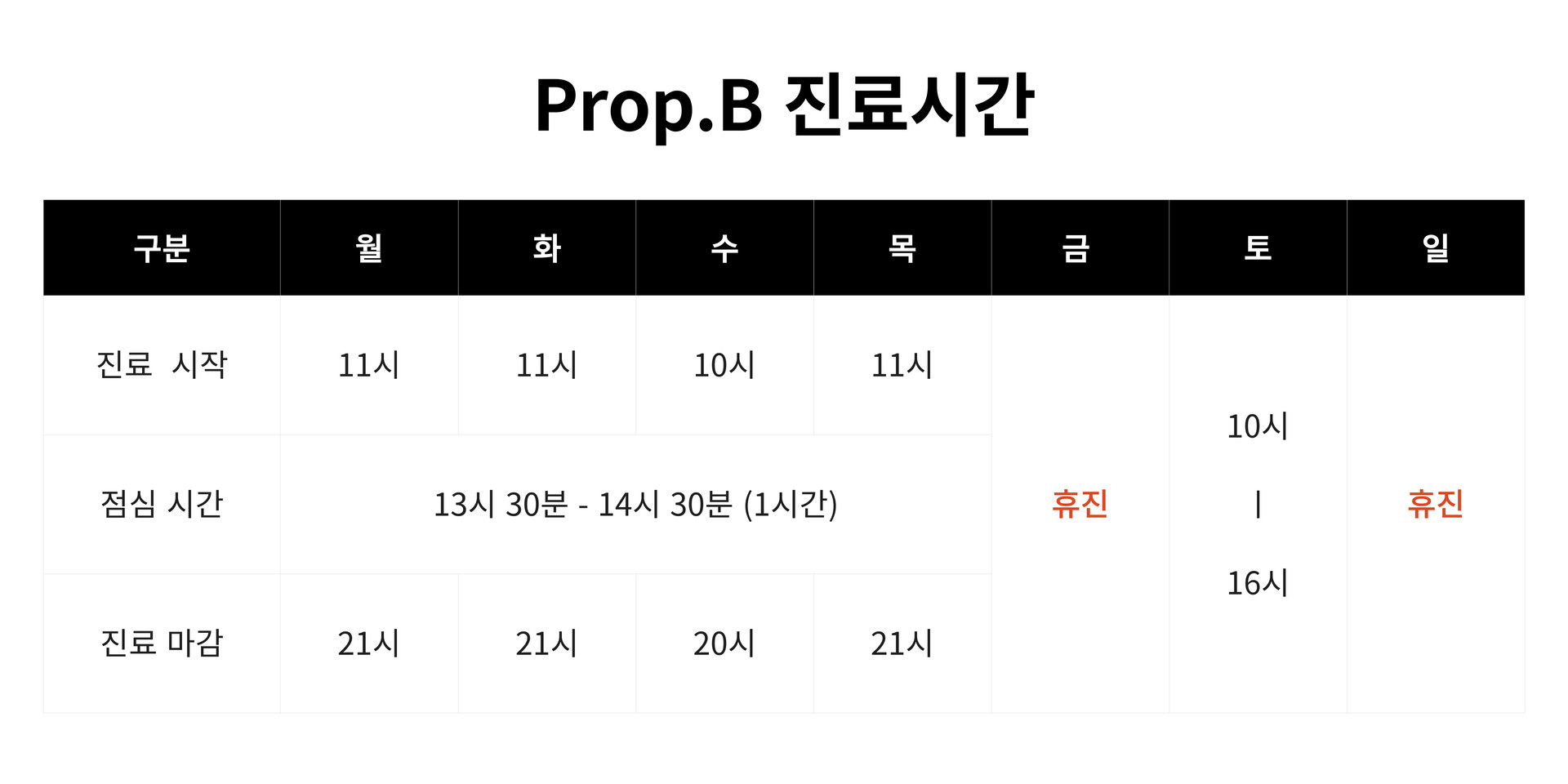 강남역 프롭비 한의원 진료시간