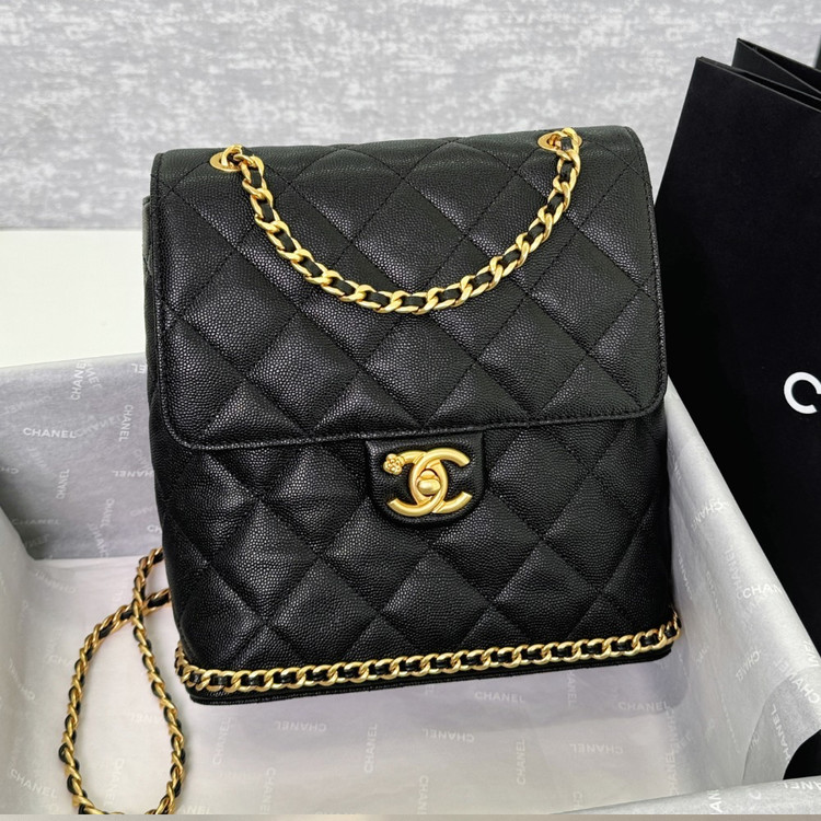 샤넬 멜로디 체인 캐비어 백팩