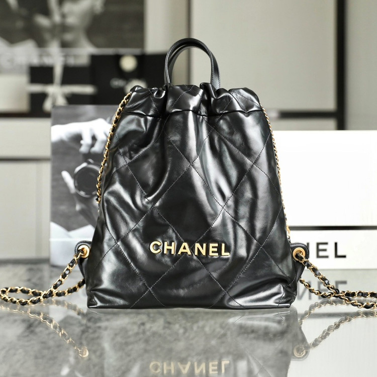 샤넬 23P 22백팩 스몰 블랙 금장 AS3859