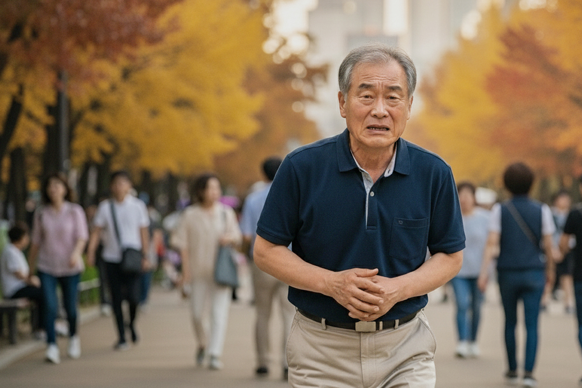 야간뇨 증상으로 불면을 겪는 전립선 비대증 중년 남성