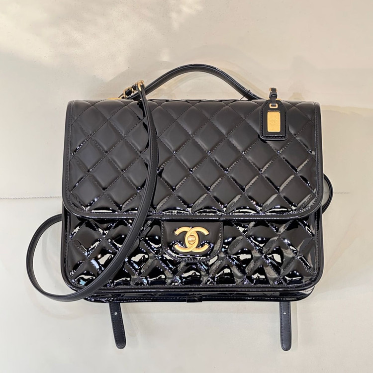 샤넬 백팩 제니백 라지 블랙 금장