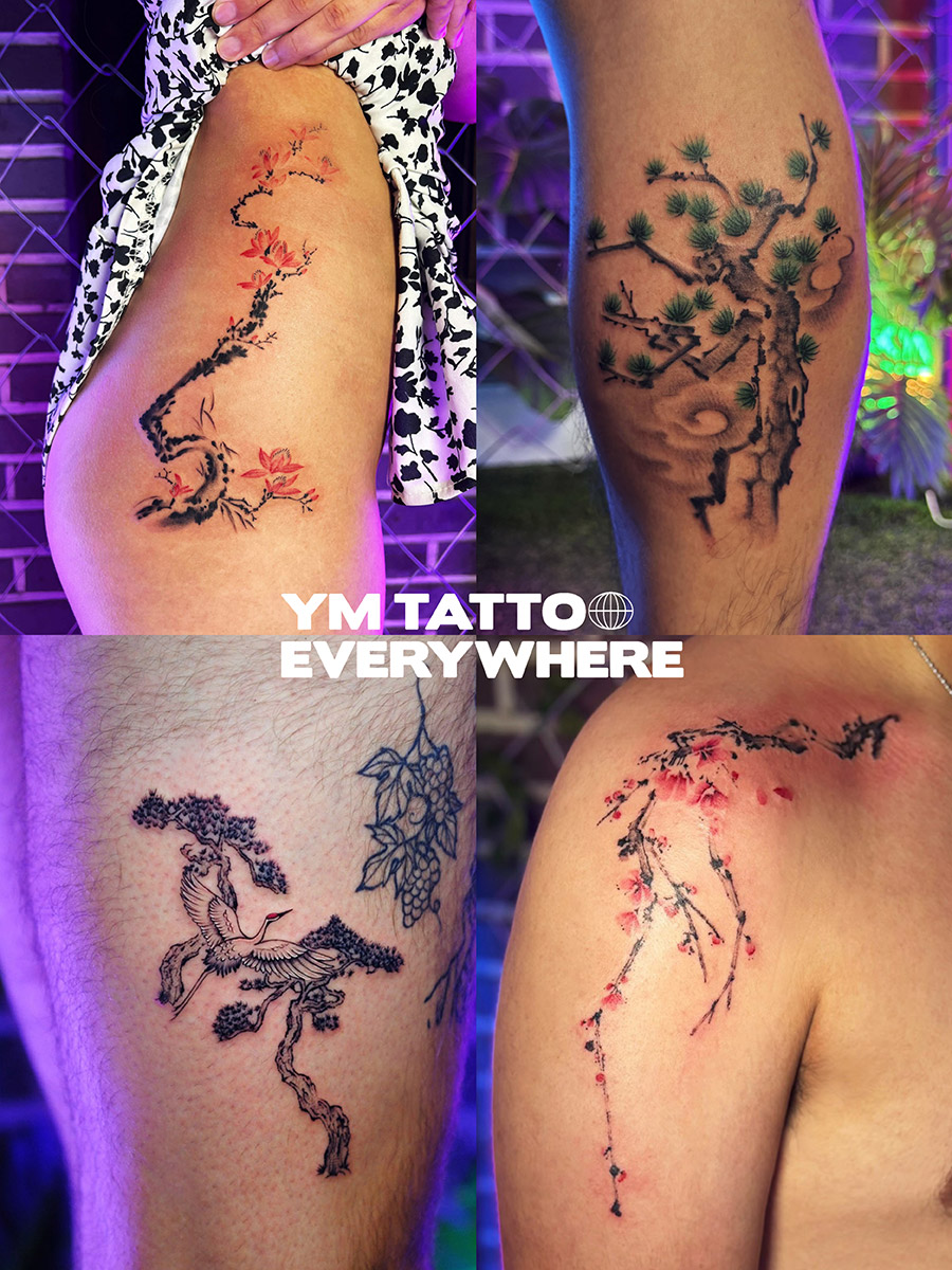 Traditional Korean Ink Painting Tattoo