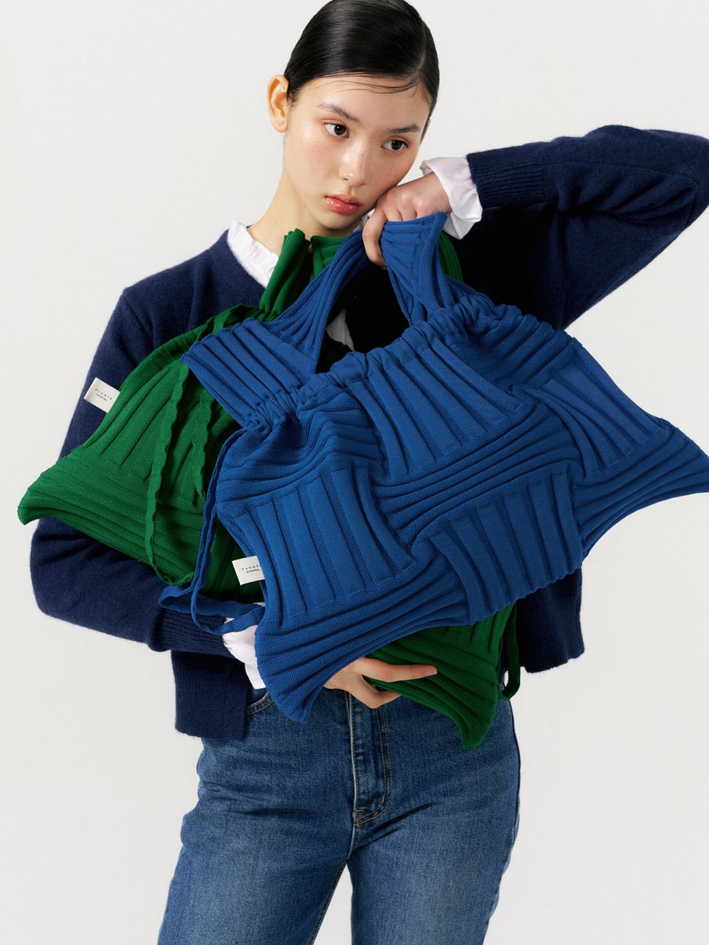 ビッグボウバッグ ブルー : プリーツママ