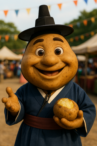 감자 캐릭터가 감자삼굿소개를 하는 이미지