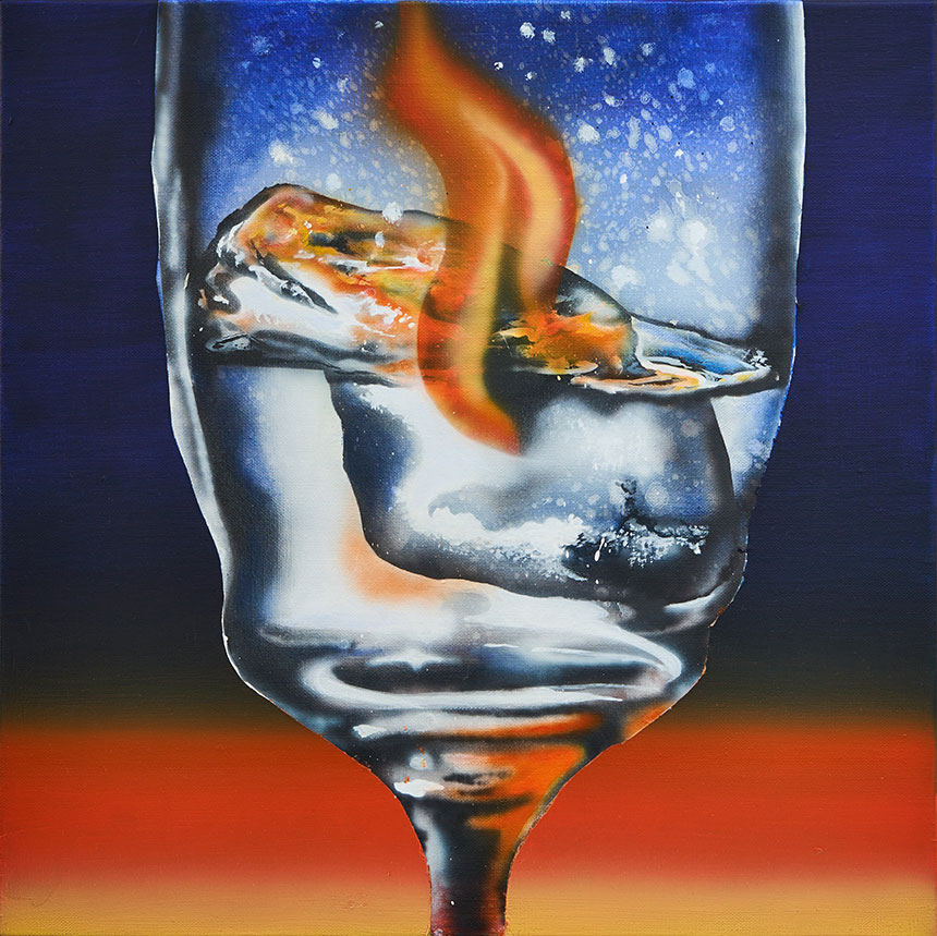 D_Day_01,  2024,  Acrylic on Canvas,  45.5 x 45.5 cm