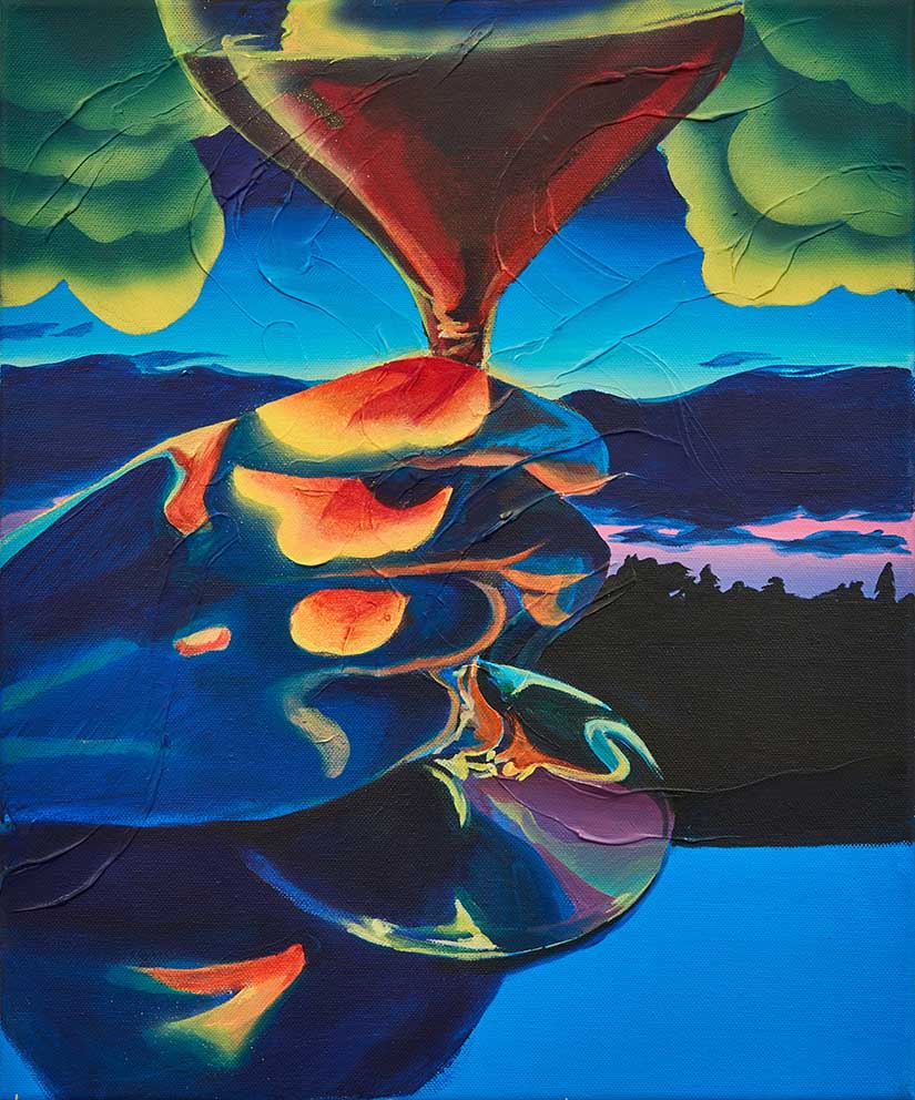 Red Sunset, 2023, Acrylic on Canvas, 45.5 x 37.9cm