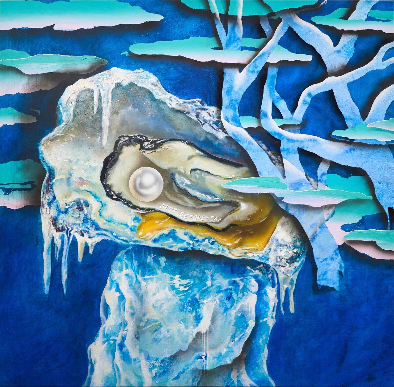 The best oyster, 2024, Acrylic on canvas, 128 x 131cm