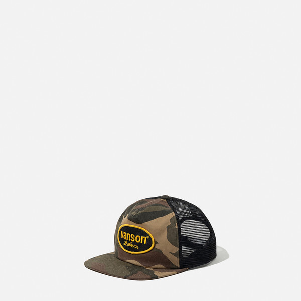 Oval Logo Vintage Mesh Cap / Camo & Black : HIDEANDRIDE INTL