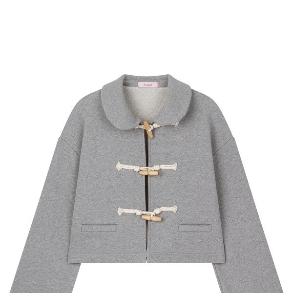 PETER PAN COLLAR TOGGLE JACKET_MELANGE GREY : LO AXUAL OFFICIAL