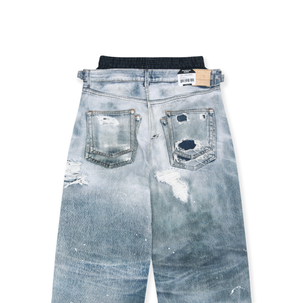 TROMPE-L'ŒIL LAYERED PANTS - BLUE : protocol-index