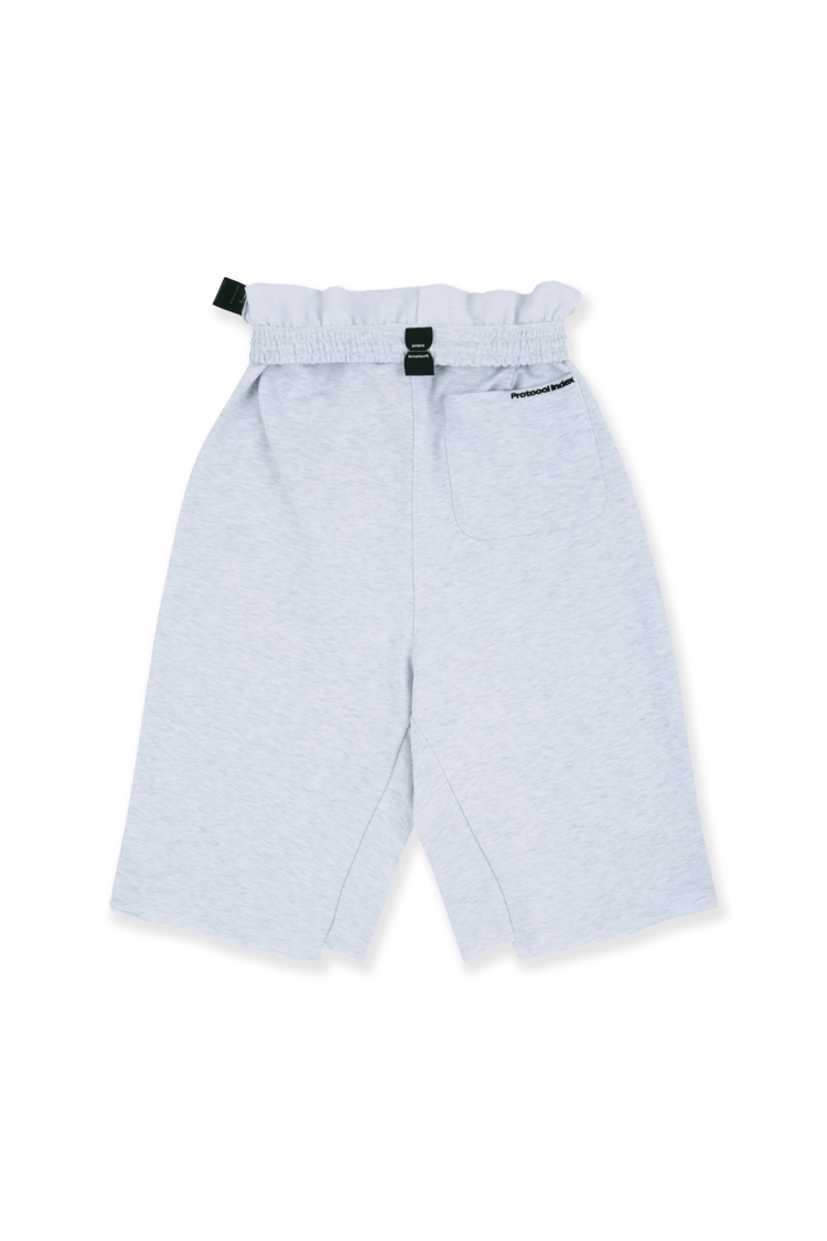 FOLDED WAIST JORTS - WHITE MELANGE : protocol-index