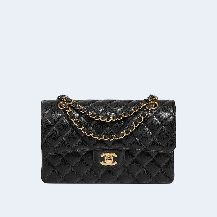 샤넬 클래식 스몰 캐비어 블랙 골드
