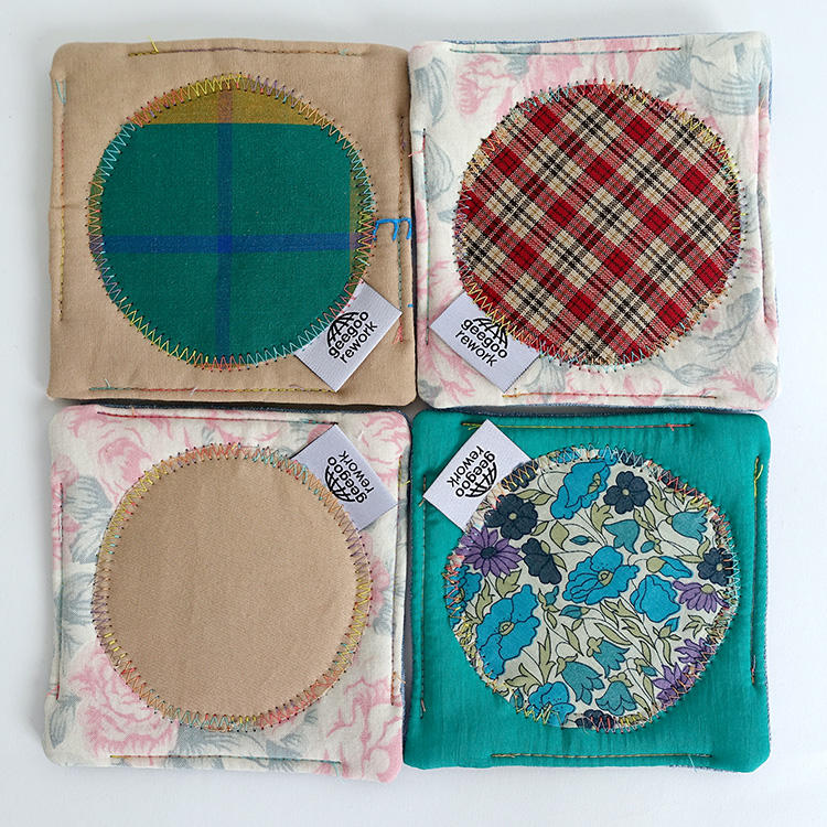 handmade tea coaster 4pc : geegoo rework