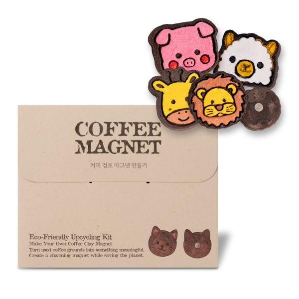 싱글룸 커피박 냉장고자석 만들기 체험키트 (4개분) : 싱글룸ㅣ친환경