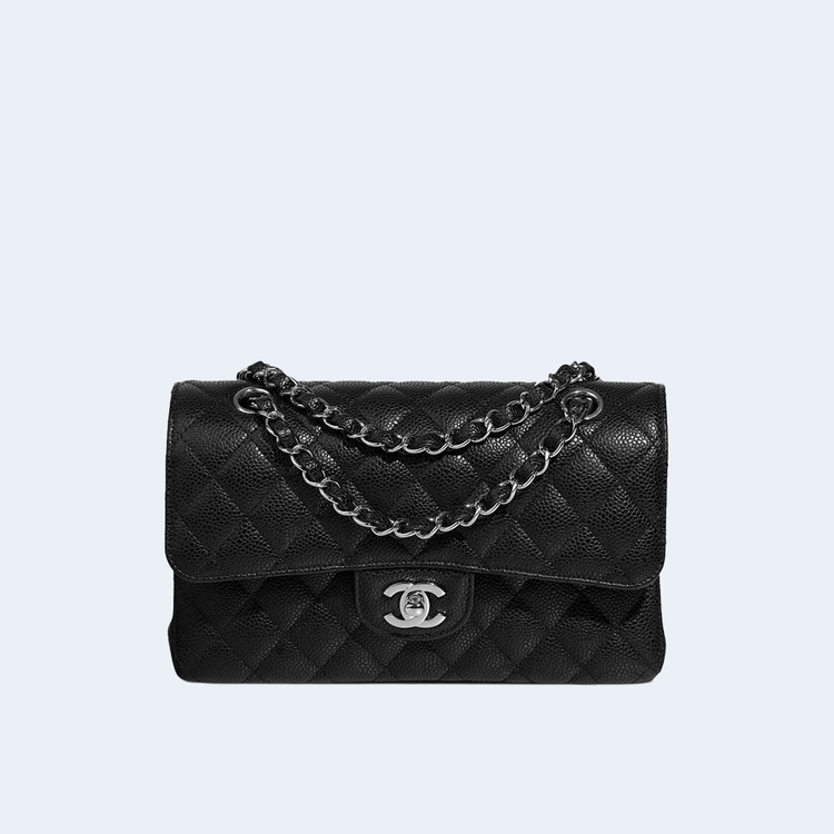 샤넬 클래식 스몰 캐비어 블랙 실버