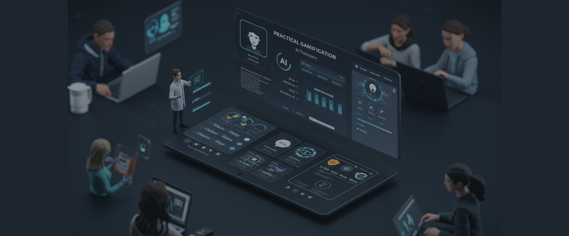 <strong>성과를 만드는 교육 혁신<br>게이미피케이션 & AI 교육전문 기업</strong>