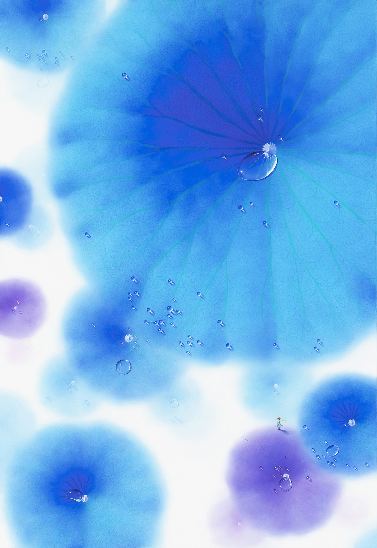 BLUE MOON-Lpw25, Natural Diamond 0.12ct, oil on canvas, 130x89.4cm, 2025