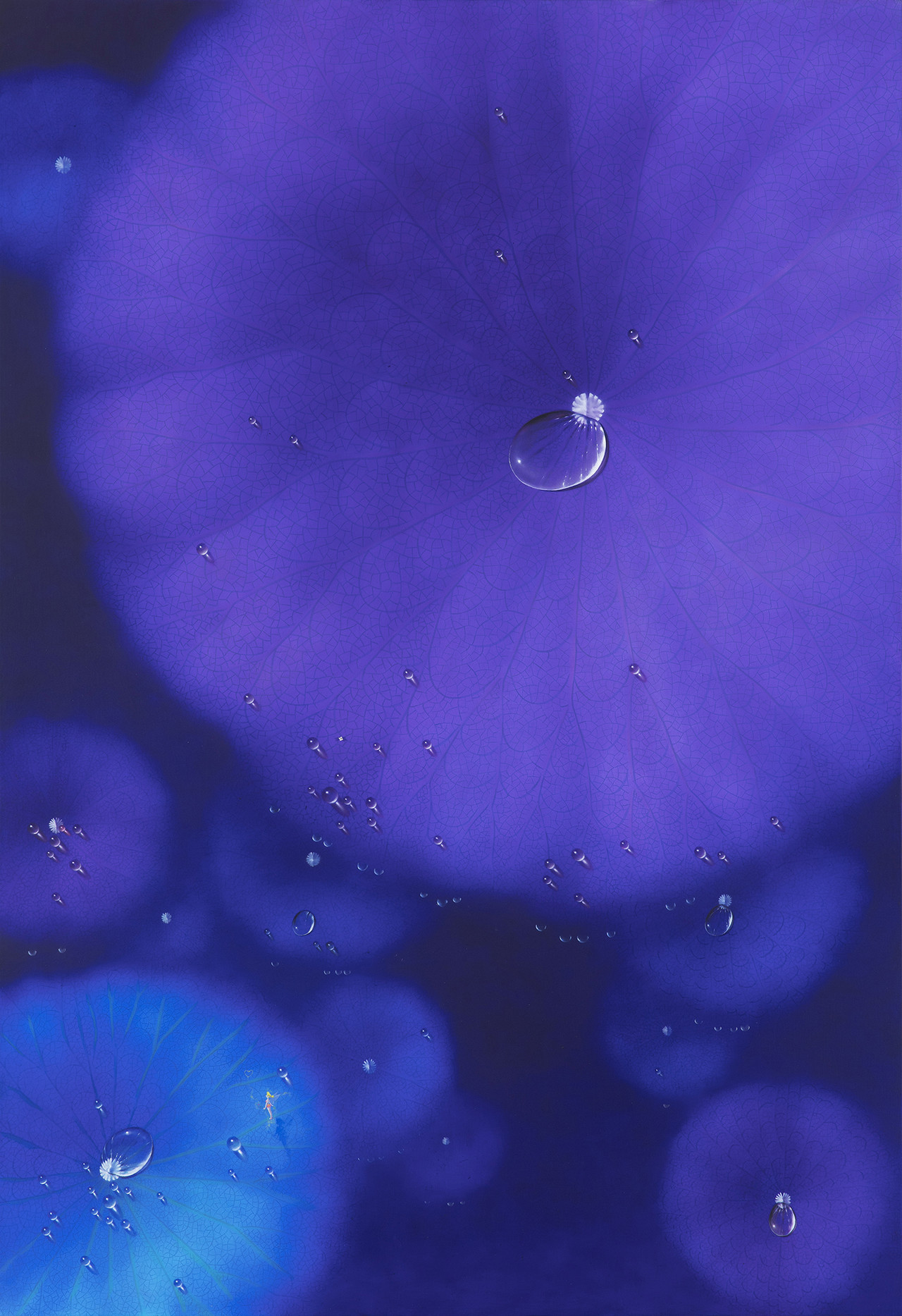 PURPLE MOON-Ti25, Natural Diamond 0.12ct, oil on canvas, 130x89.4cm, 2025