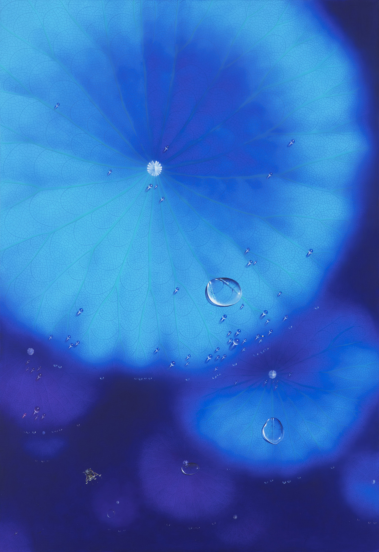 BLUE MOON-Ap25, Natural Diamond 0.12ct, oil on canvas, 130x89.4cm, 2025