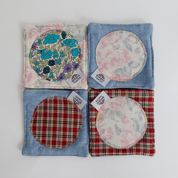 handmade tea coaster 4pc : geegoo rework