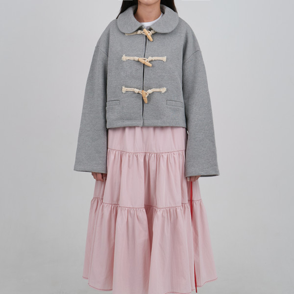 PETER PAN COLLAR TOGGLE JACKET_MELANGE GREY : LO AXUAL OFFICIAL