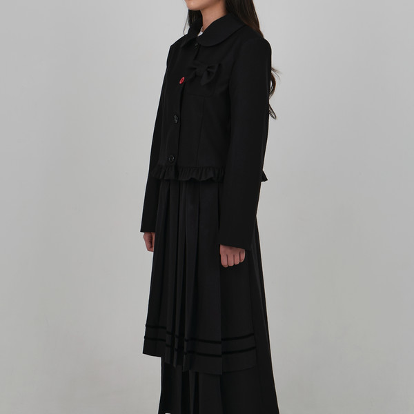 PETER PAN COLLAR RIBBON JACKET_BLACK (9차 재입고) : LO AXUAL